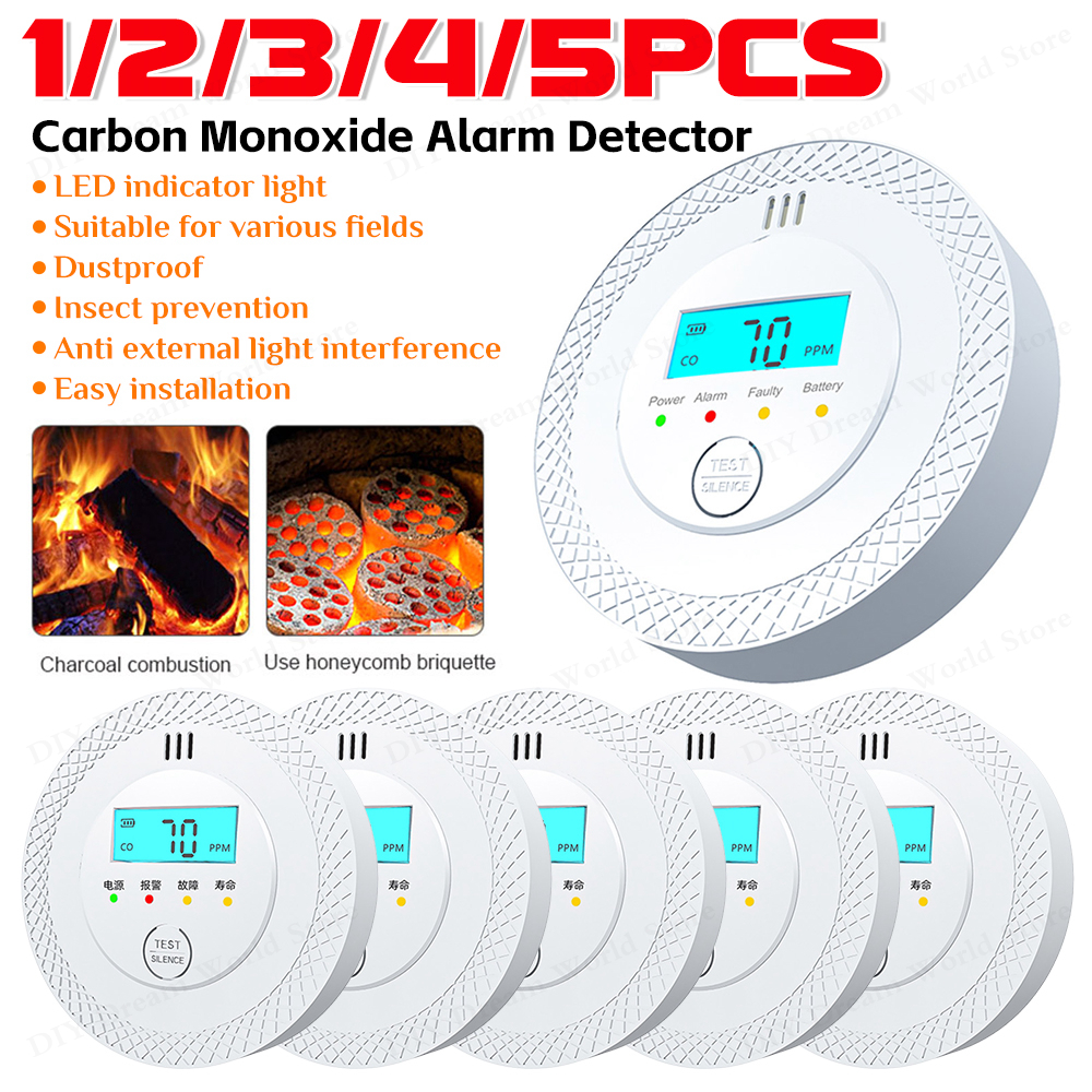 1-5PCS Carbon Monoxide Alarm D – Smoke Detector Interconnected Bewertung und Preis
