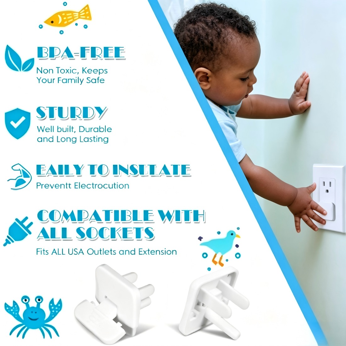 38 Pcs White Plastic Childproo – Outlet Cover Baby Bewertung und Preis