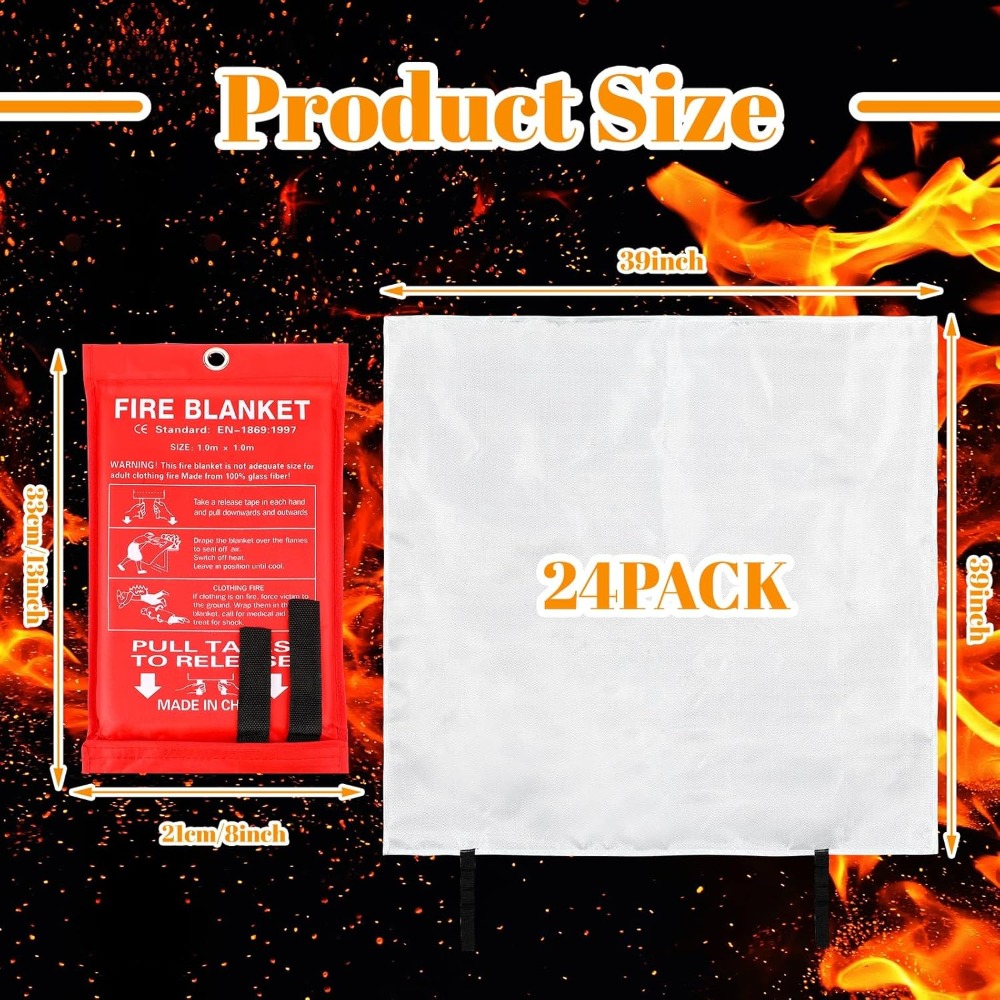 24 Pcs Fire Blanket - Fibergla – Fire Blanket Kitchen Bewertung und Preis