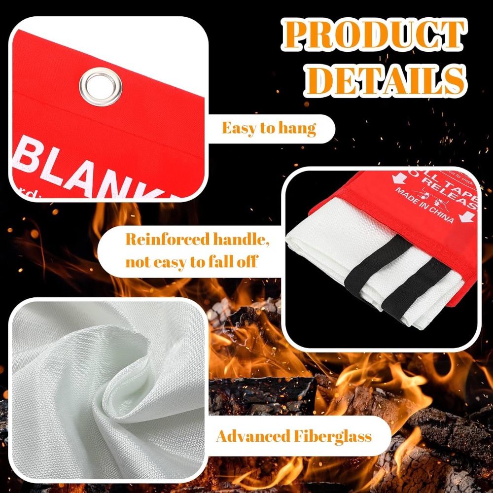 24 Pcs Fire Blanket - Fibergla – Fire Blanket Kitchen Bewertung und Preis