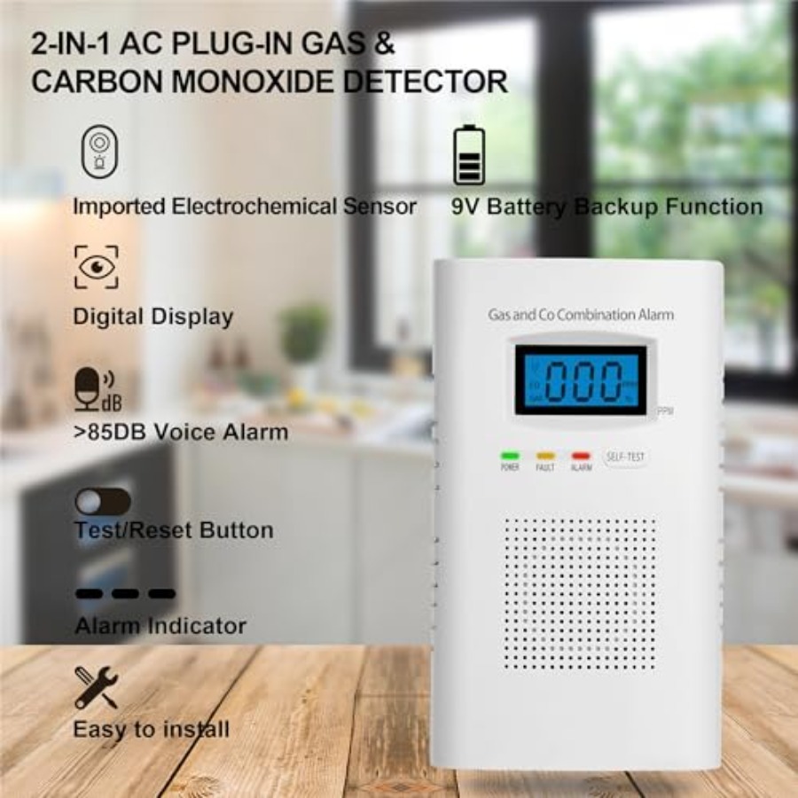 2 Pack Combination Gas and Car – Co Detector Plug Bewertung und Preis