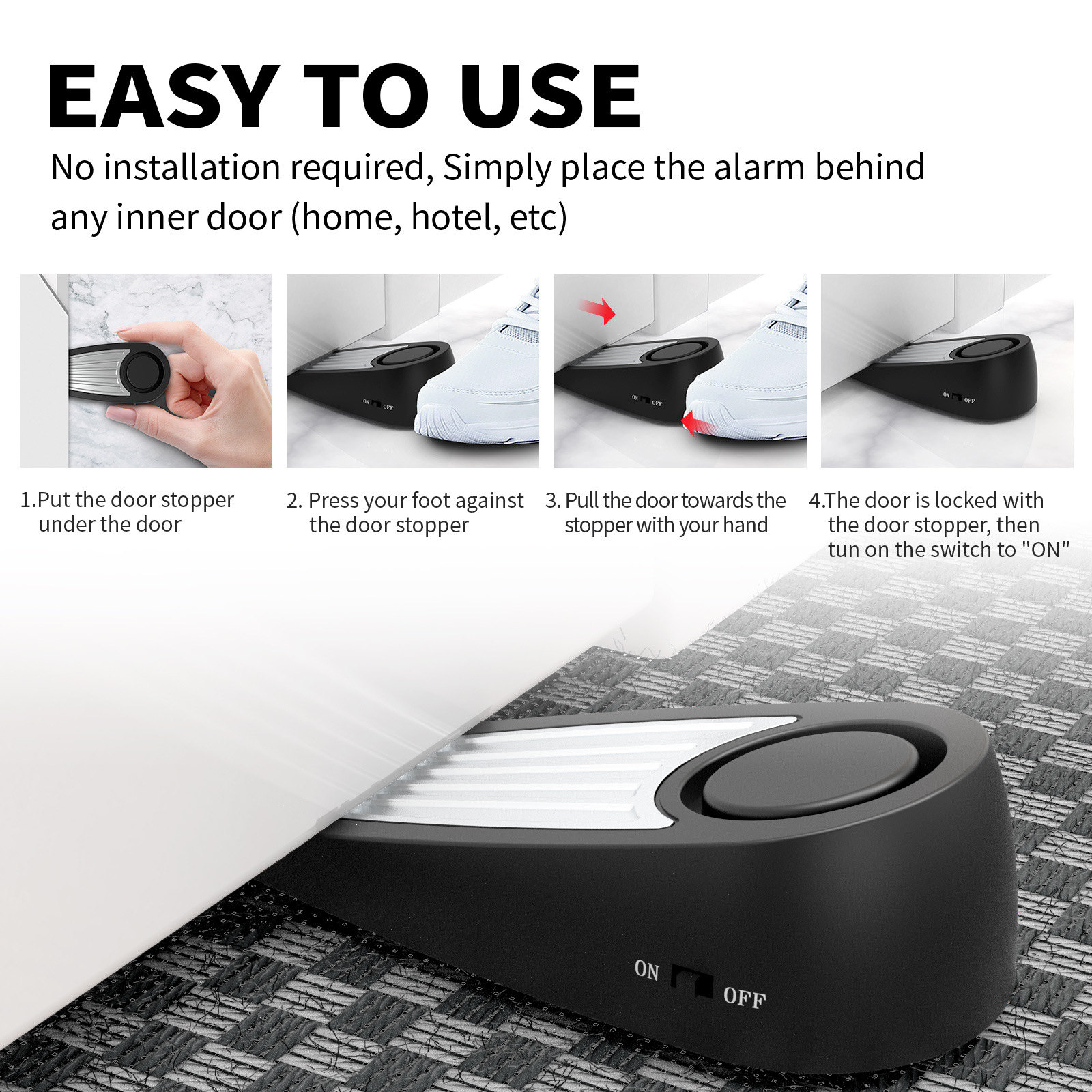 Wireless 130dB Door Stop Alarm – Door Stop Alarm Bewertung und Preis