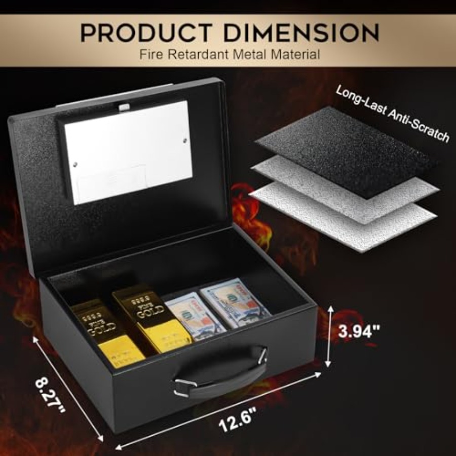 Portable Metal Safe Box with D – Fire Safe Document Bewertung und Preis